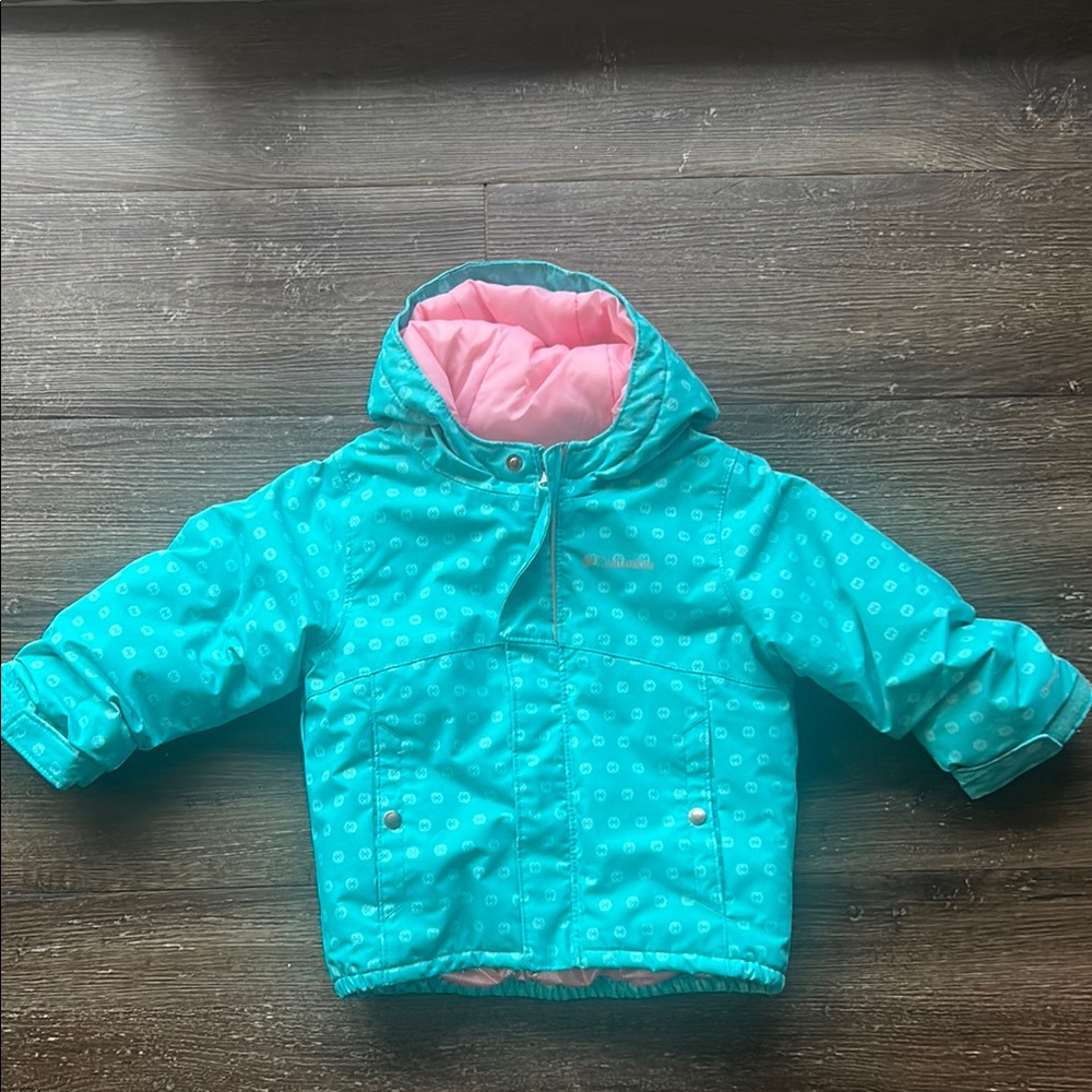 Columbia 3T Teal and Pink Hooded Winter Coat
